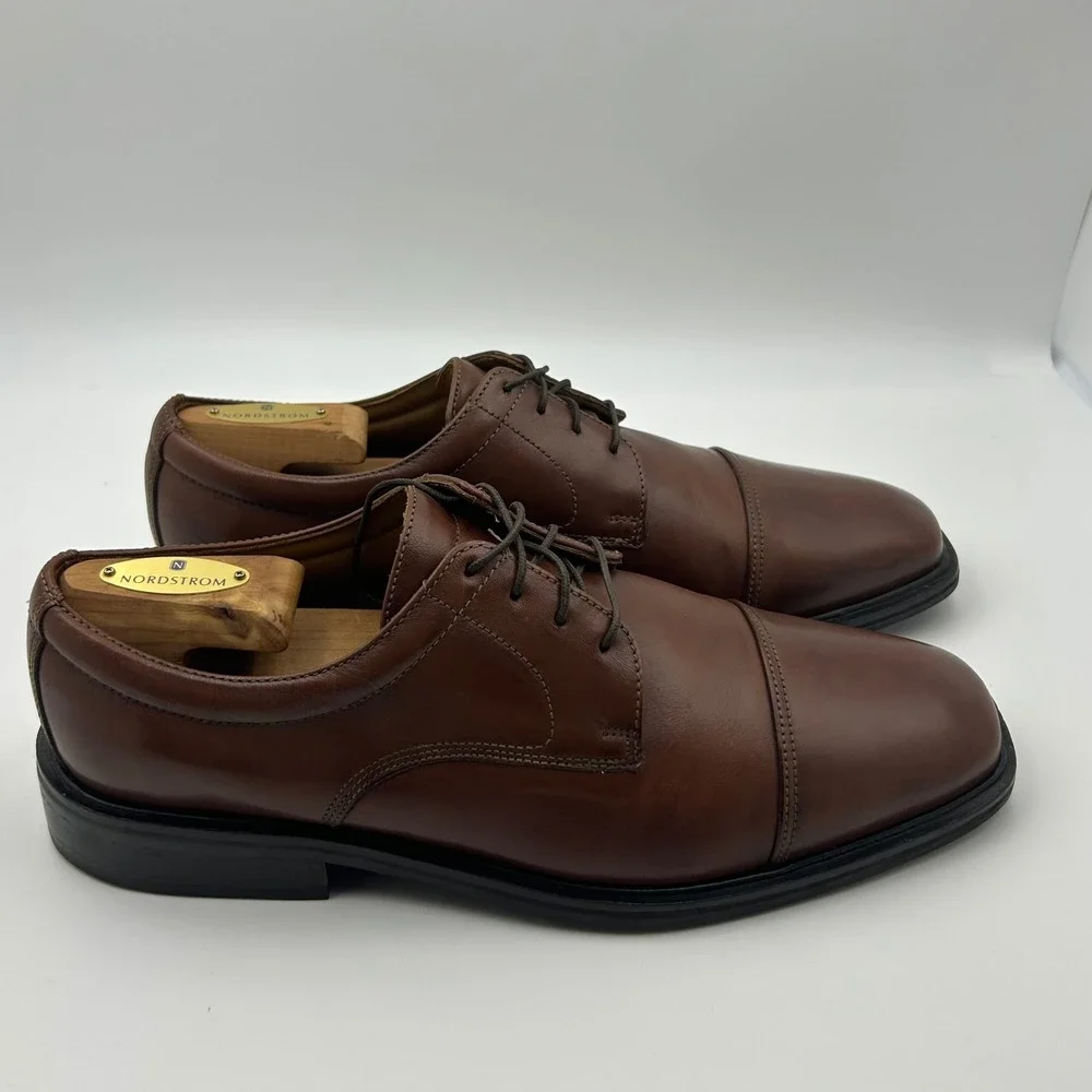 Florsheim‎ Cap Toe Derby Mens 10.5D Brown Leather Dress Shoes Classic Business